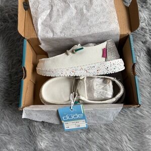 Hey Dude Wendy Disco White Shoes Colorful Speckles Slip On Toddler 9c NEW